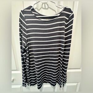 Belle by Kim Gravel Black and White Striped Top Size Large